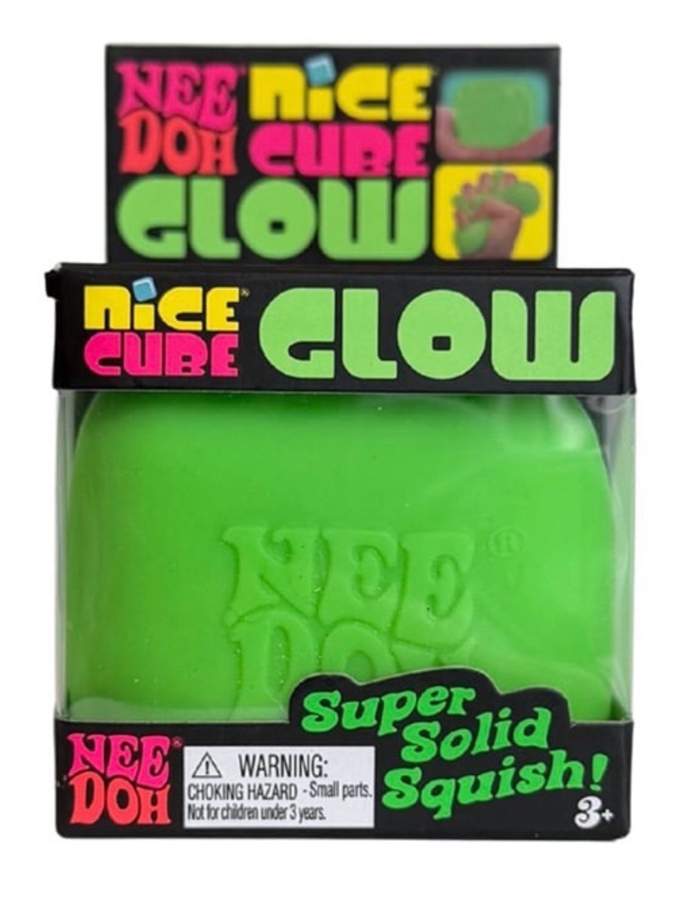 NeeDoh Nice Cube Glow Super Solid Squish - Green